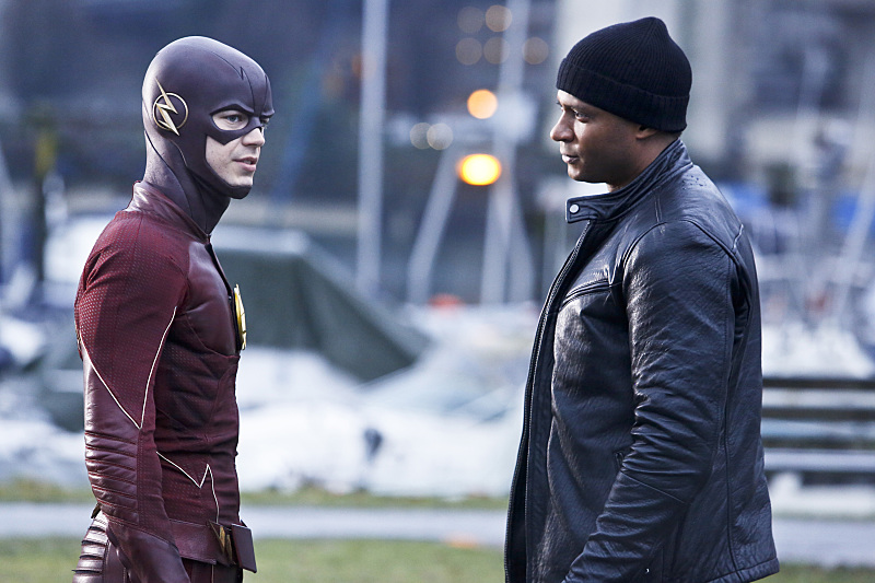 The Flash -- "King Shark" -- Image FLA215b_0054b -- Pictured (L-R): Grant Gustin as Barry Allen / The Flash and David Ramsey as John Diggle -- Photo: Bettina Strauss/The CW -- ÃÂ© 2016 The CW Network, LLC. All rights reserved.